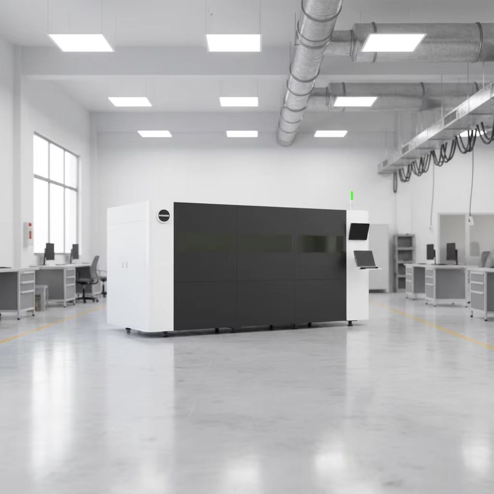Industrial Laser Metal Cutting Machine - 3000W CNC Vollabgedeckte Einplattform-Faserlaserschneidemaschine 3-Achsen Metall