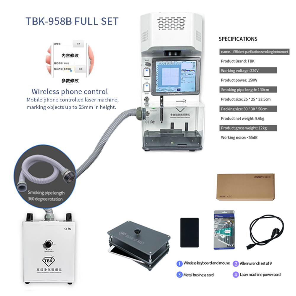 TBK 958B Komplettset Laser-Rüc – Fume Extractor Laser Bewertung und Preis